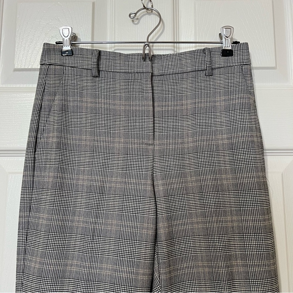 Aritzia Babaton Gray Plaid Quentin Crop Ankle Trouser Dress Pants - Sz 0 - Picture 4 of 15